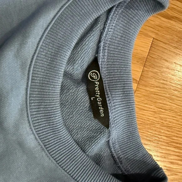 Blue cotton and polyester matching lounge set with adjustable tie: Womens L - Picture 5 of 12